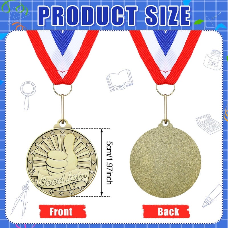 Quelay 30 Pcs 2'' Gold Medals for Awards,Winner Encourage Team Participation for Adults Trophy Award Prize Gift Competitions Graduation Party - Image 2